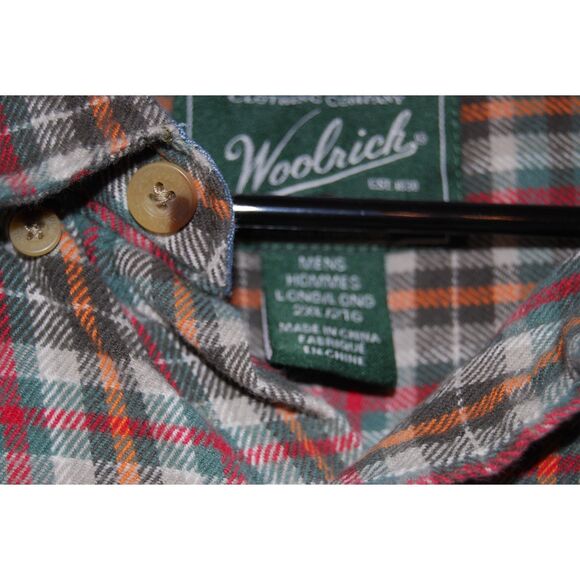 Woolrich men's Flannel button down short Plaid Men's 2XLT Tall - Picture 5 of 7